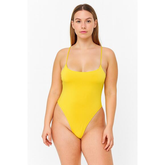 Zara Tops - Zara Yellow Spaghetti Strap Bodysuit - Thong Style, Size Small, NWT